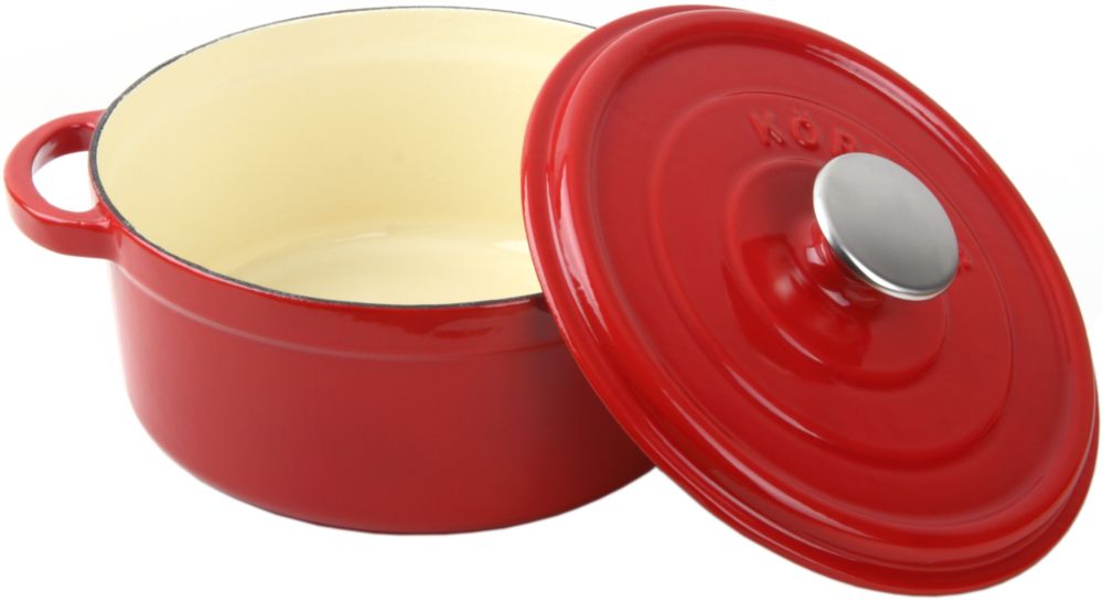 картинка Чугунная кастрюля с крышкой Korting K1224R 