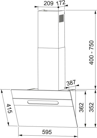 картинка Кухонная вытяжка наклонная Franke STERLING WH 60 