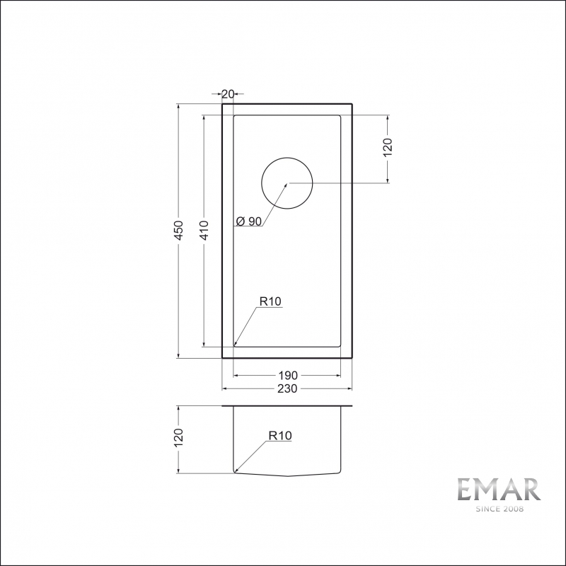 картинка Мойка для кухни Emar EMB-126А PVD Nano Dark 