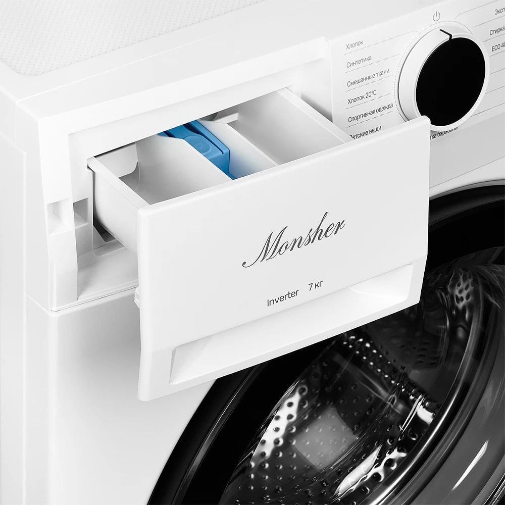 картинка Стиральная машина с паром Monsher MWM 400 BLANC  картинка Стиральная машина с паром Monsher MWM 400 BLANC