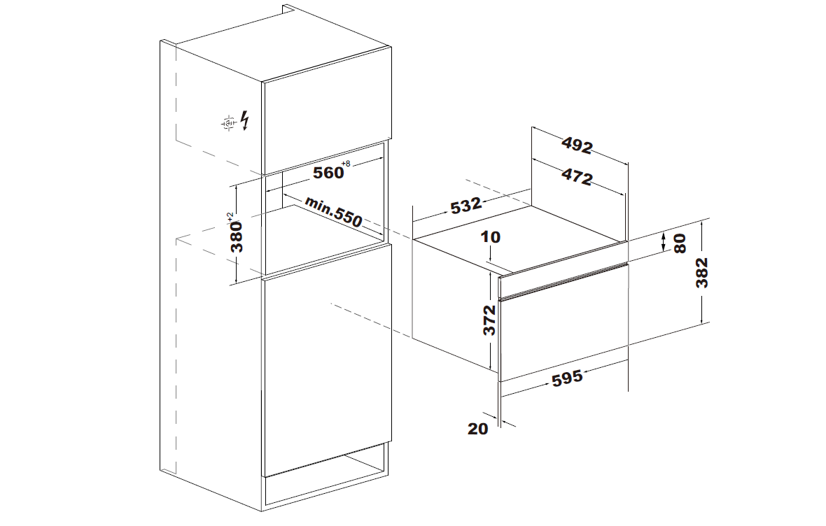 картинка Микроволновая печь встраиваемая Weissgauff BMWO-341 DB 