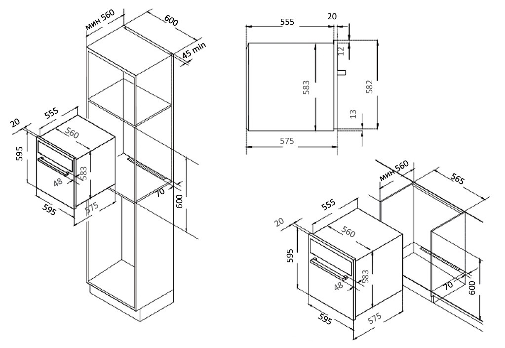 картинка Электрический духовой шкаф Evelux EO 650 PW 