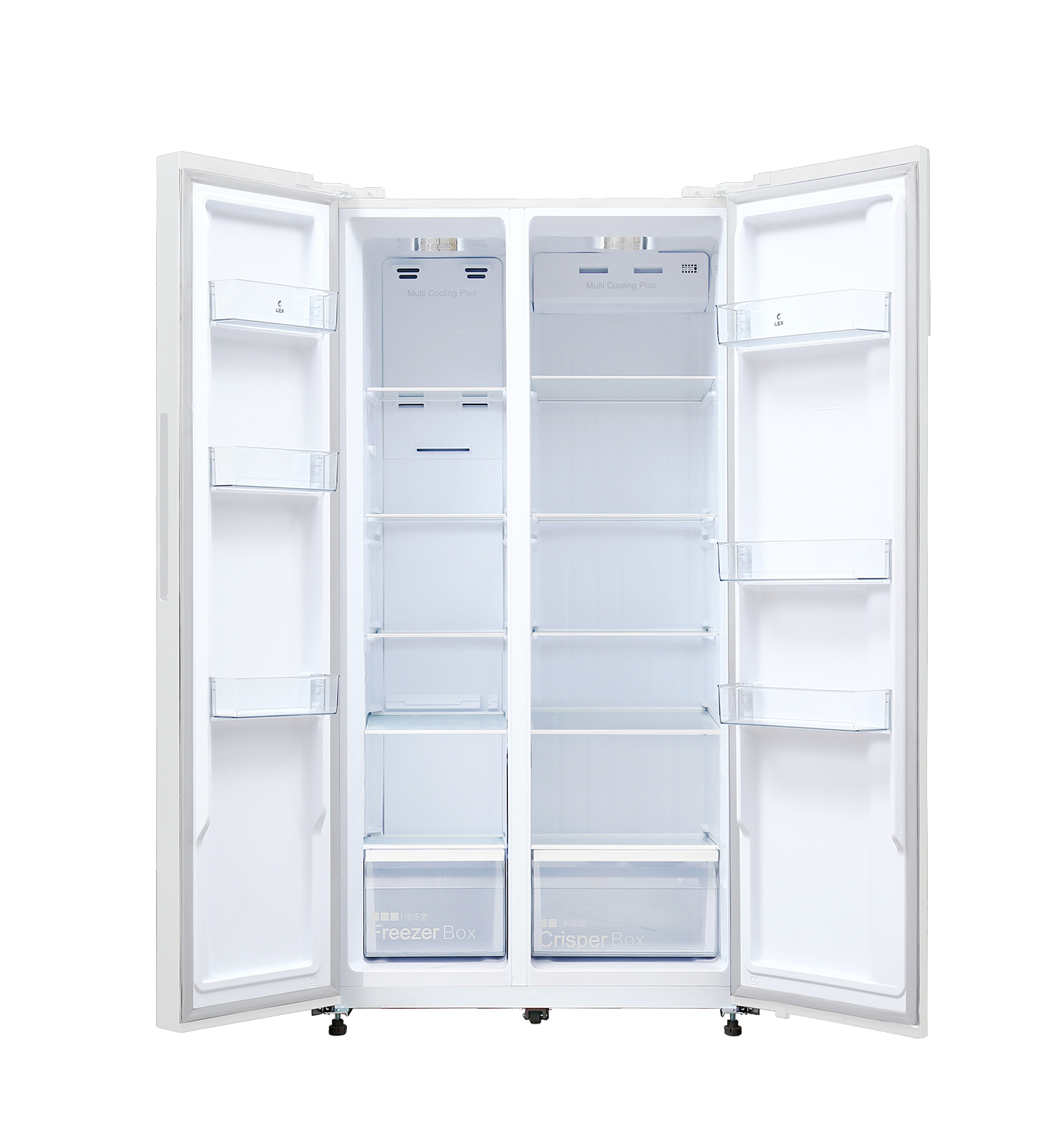 картинка Отдельностоящий холодильник Lex LSB530WGID белое стекло 