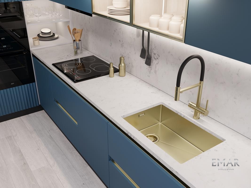 картинка Кухонная мойка Emar EMB-660(UN) PVD Matt Golden 