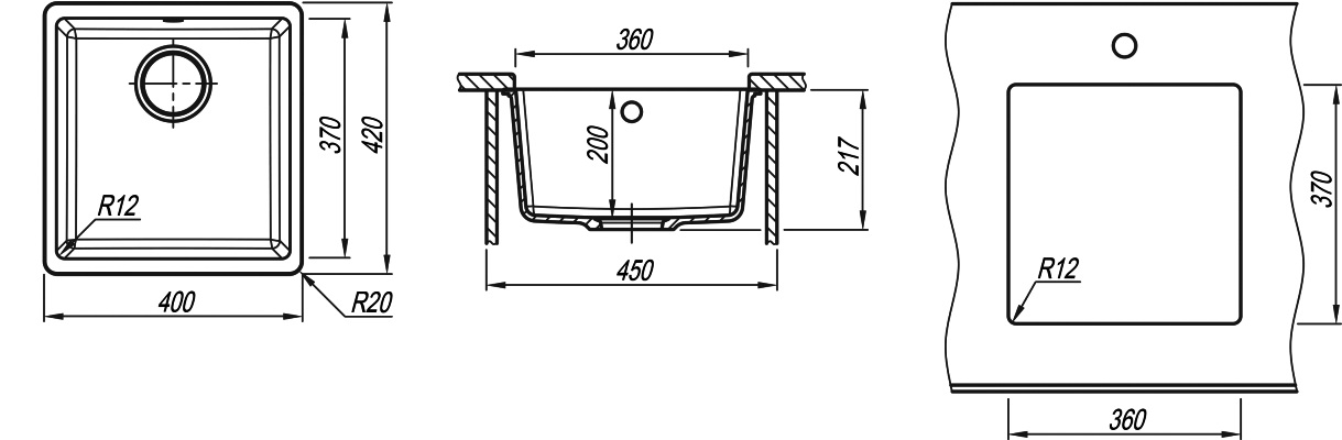картинка Мойка для кухни Florentina Вега-360 