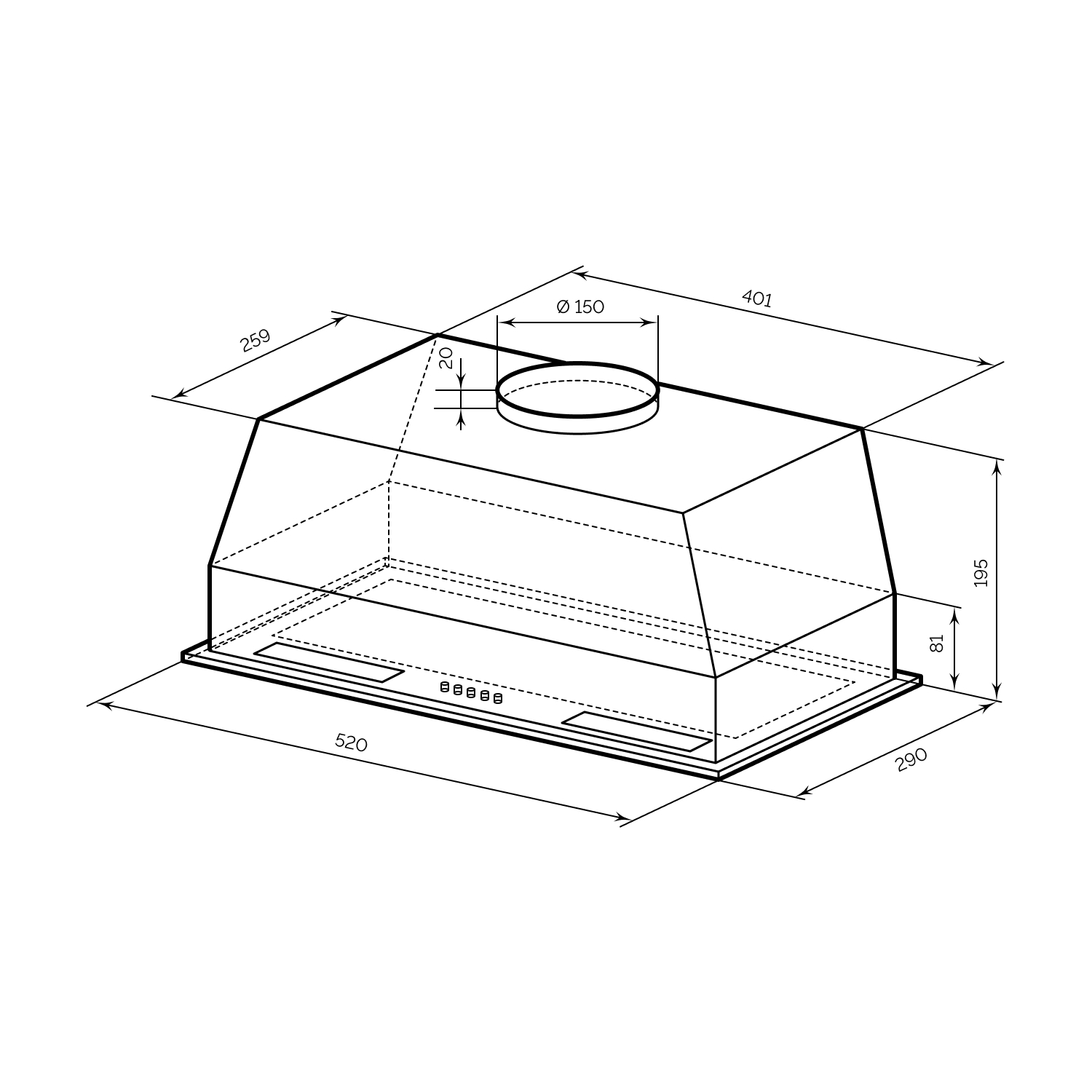 картинка Кухонная вытяжка Lex HYPER 600 INVERTER BBL черная 