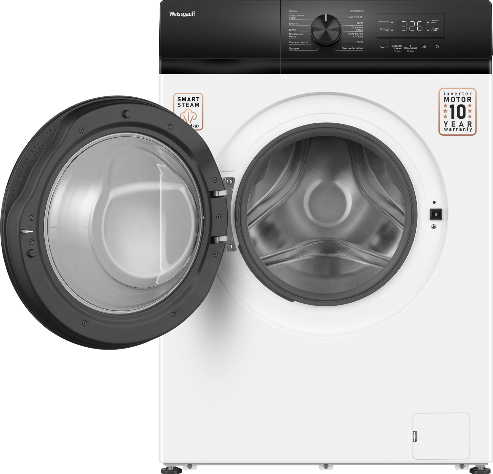 картинка Стиральная машина с паром Weissgauff WM 45128 Inverter Steam 