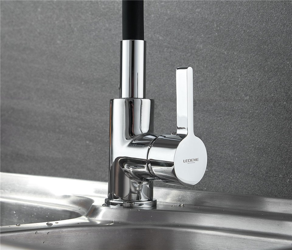 картинка Смеситель Ledeme L4898-2 черный 