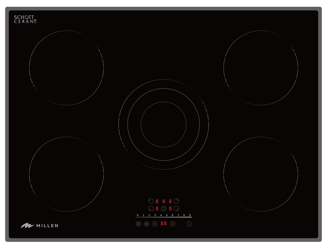 картинка Электрическая варочная панель MILLEN MEH 702 BL 