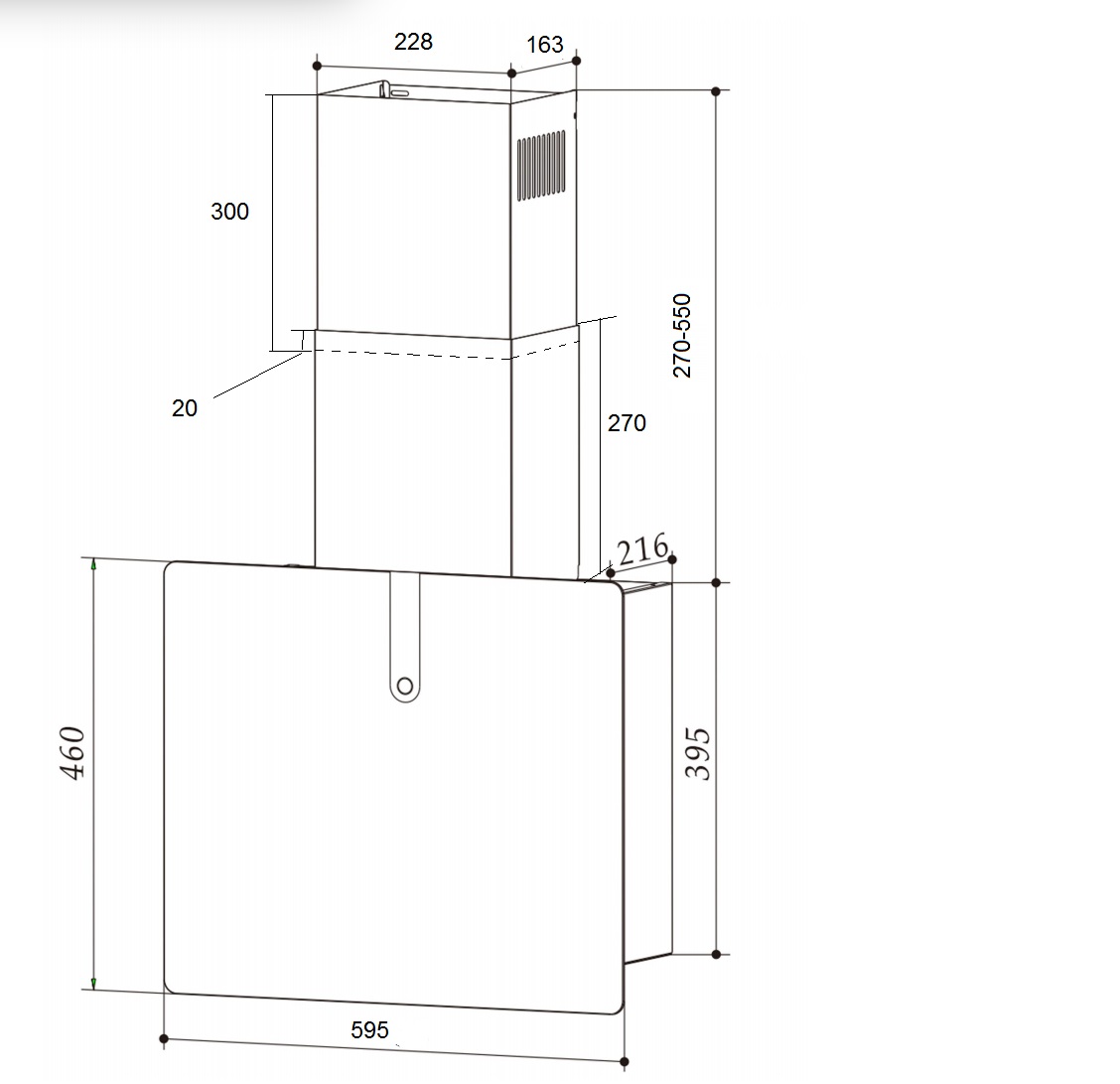 картинка Кухонная вытяжка Krona AURA 600 FRAME BLACK S  картинка Кухонная вытяжка Krona AURA 600 FRAME BLACK S