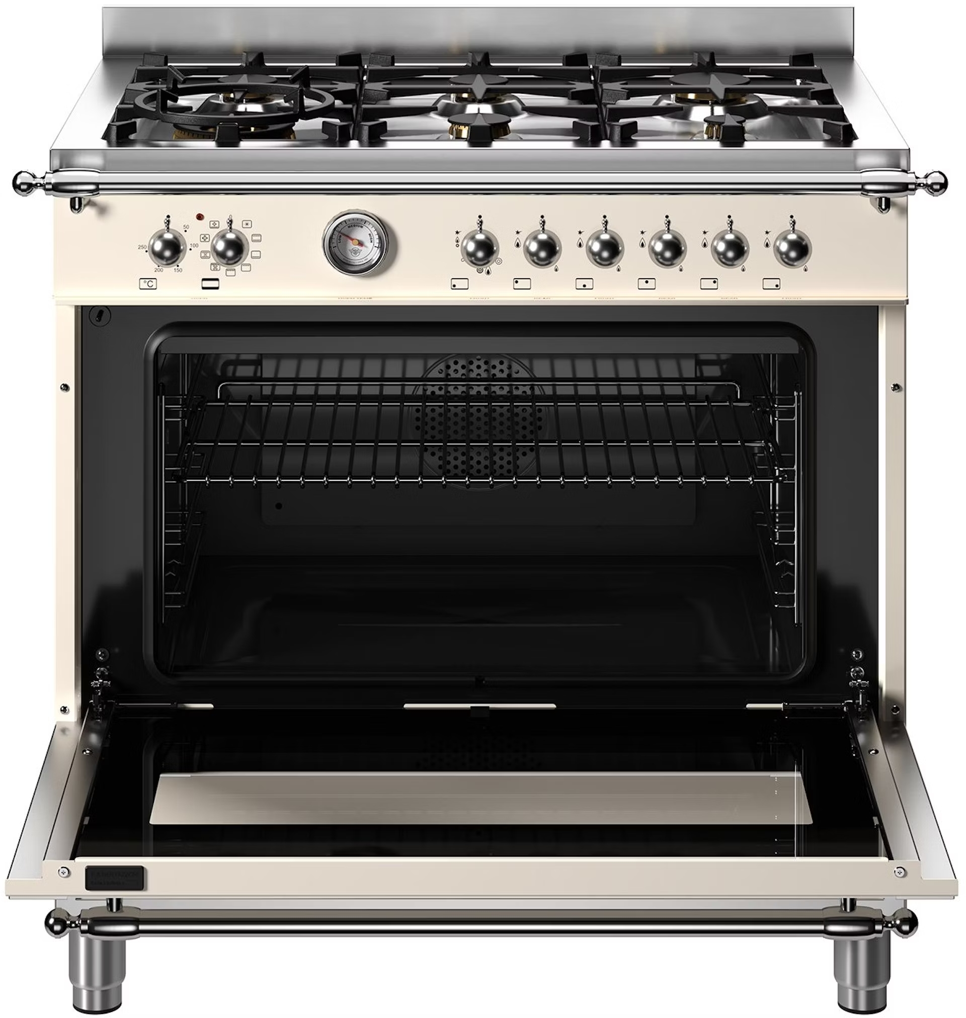 картинка Комбинированная кухонная плита Bertazzoni HER96L1EAVT слоновая кость  картинка Комбинированная кухонная плита Bertazzoni HER96L1EAVT слоновая кость
