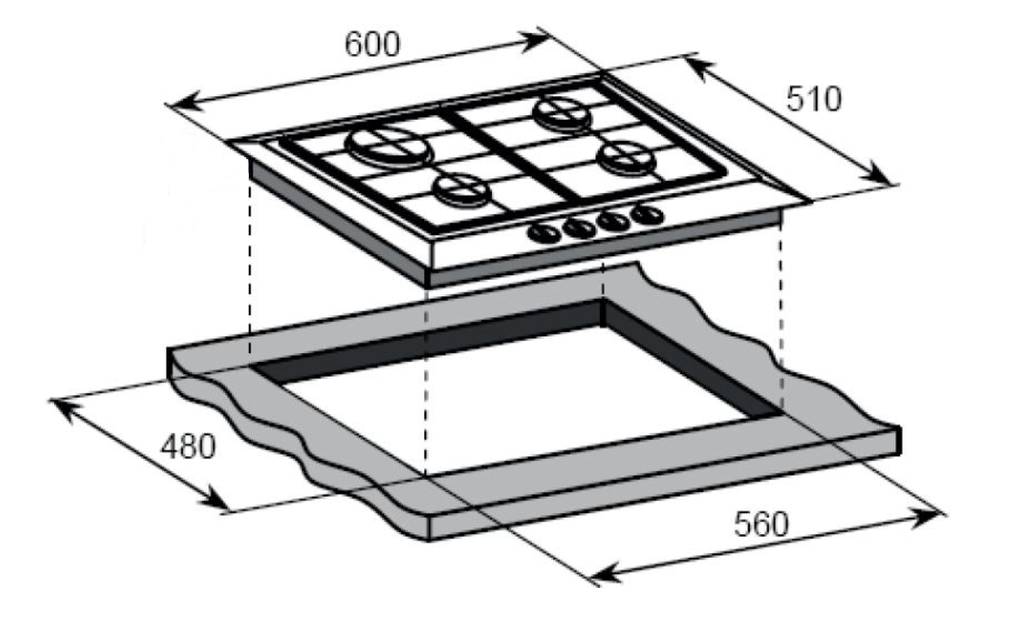 картинка Газовая варочная панель Weissgauff HG 641 BFh 