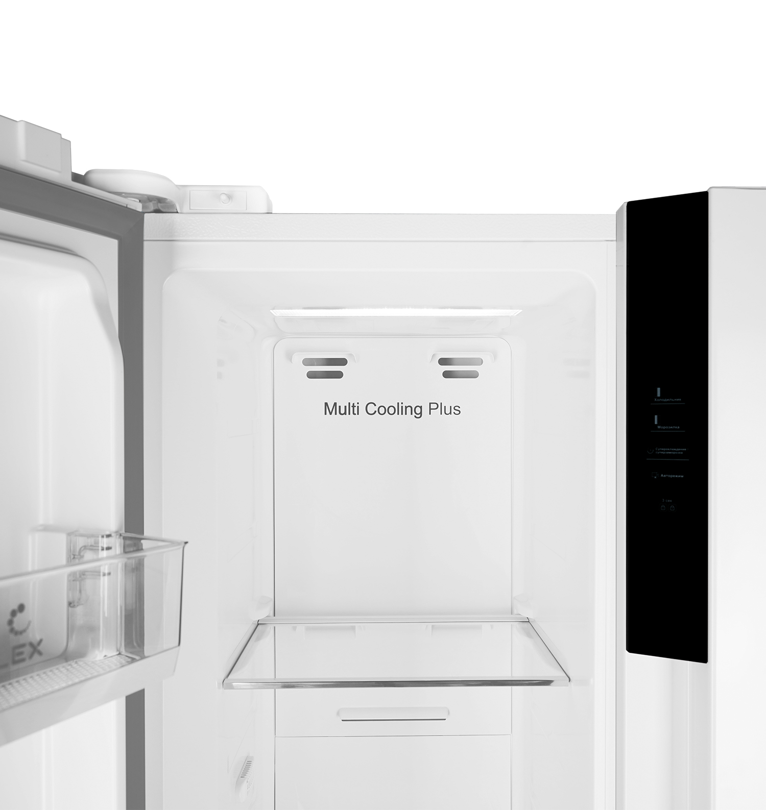 картинка Отдельностоящий холодильник Lex LSB530WGID белое стекло 