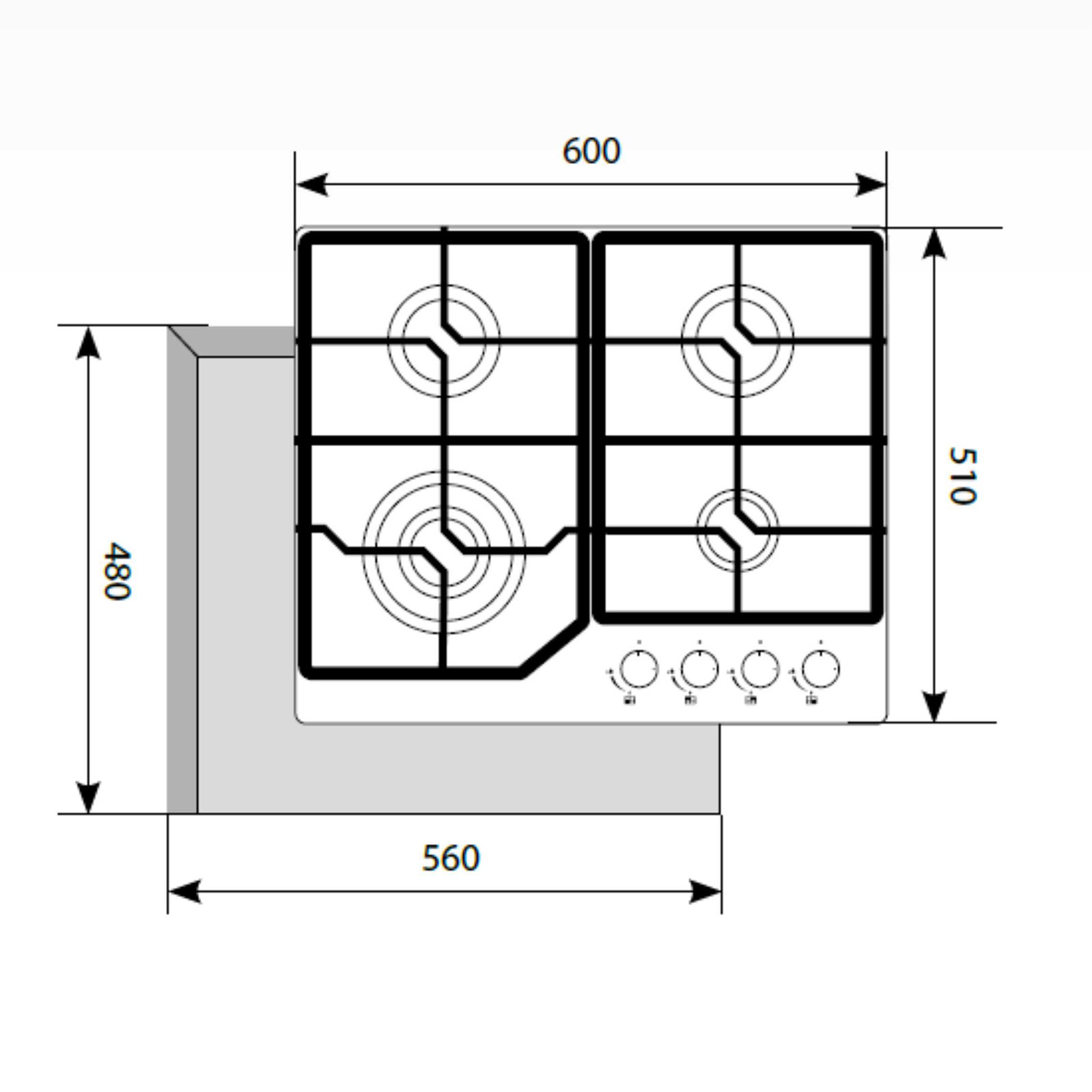 картинка Варочная панель Lex GVG 640-1 WH  картинка Варочная панель Lex GVG 640-1 WH