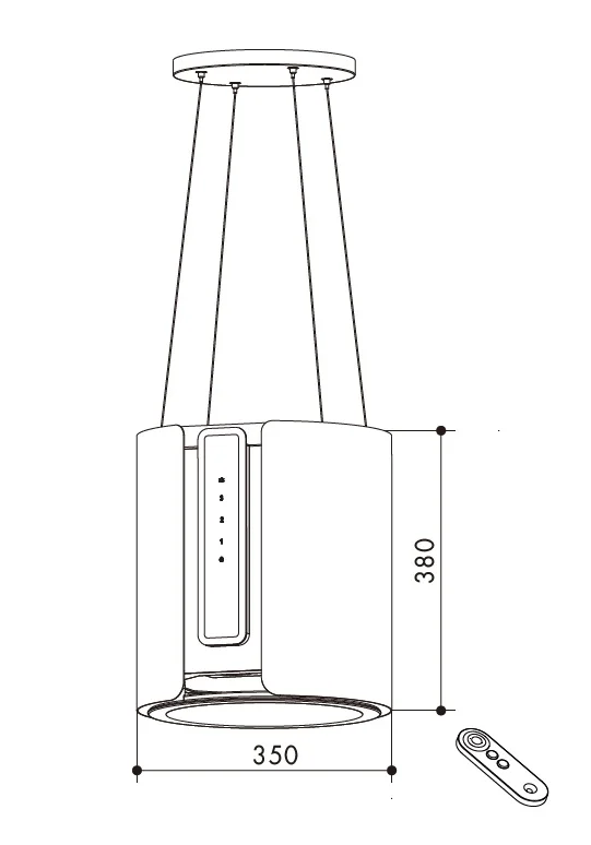 картинка Кухонная вытяжка Krona VANDA ISOLA 350 BLACK S 