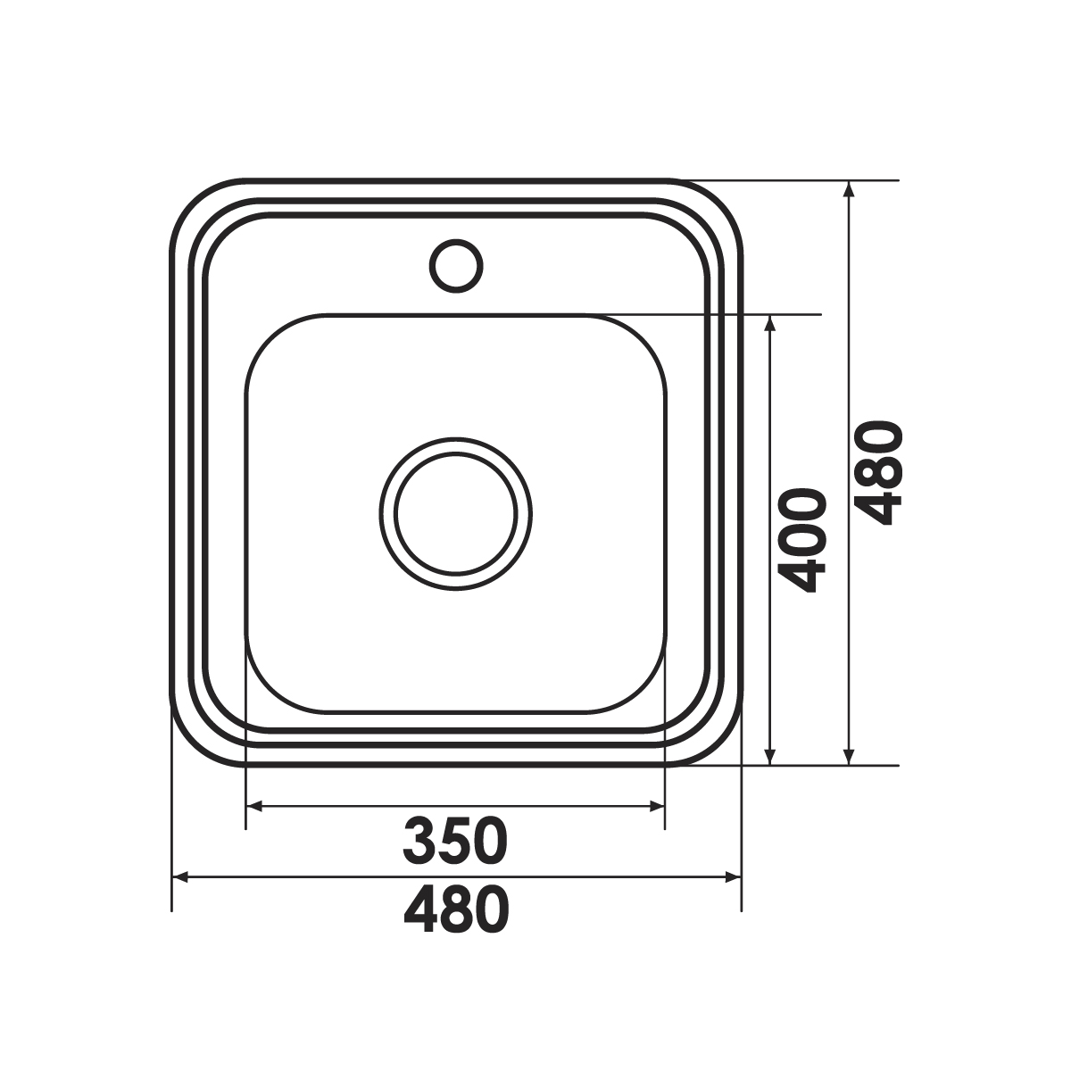 картинка Мойка для кухни Premial 4848 глянцевая 