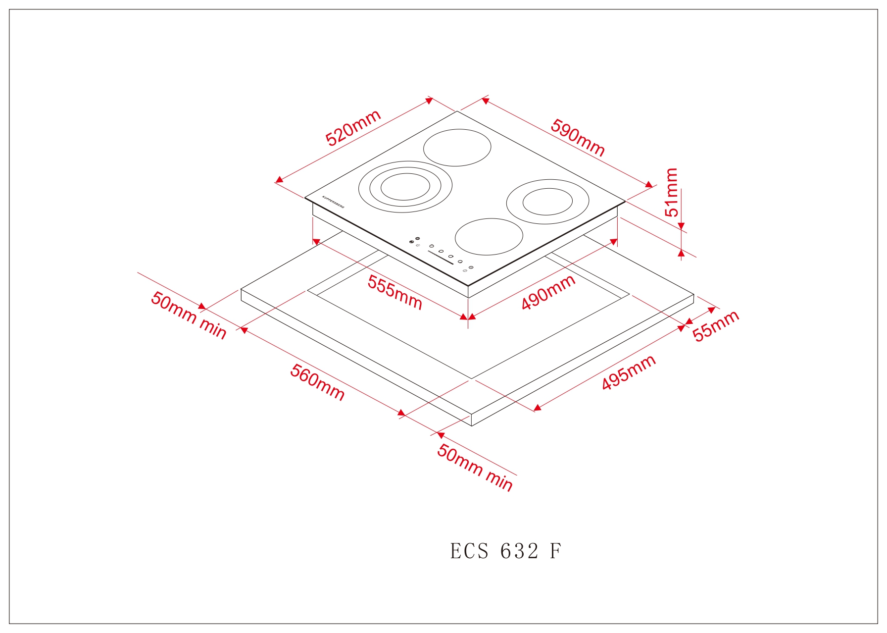 картинка Варочная панель Kuppersberg ECS 632 F  картинка Варочная панель Kuppersberg ECS 632 F