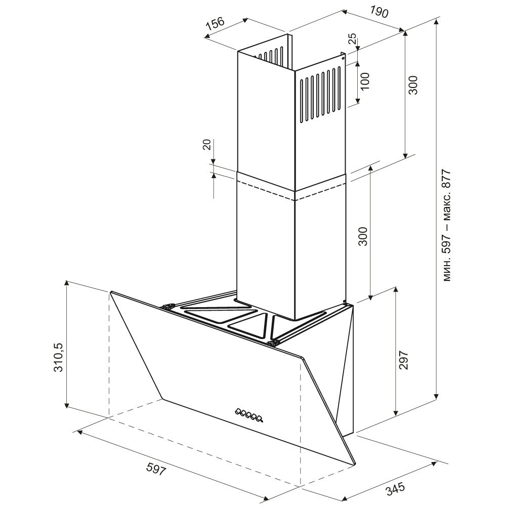 картинка Кухонная вытяжка Krona HELGA 600 white S 