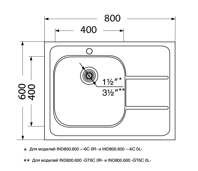картинка Мойка для кухни Ukinox Иннова IND800.600 ---6C 0R-  картинка Мойка для кухни Ukinox Иннова IND800.600 ---6C 0R-