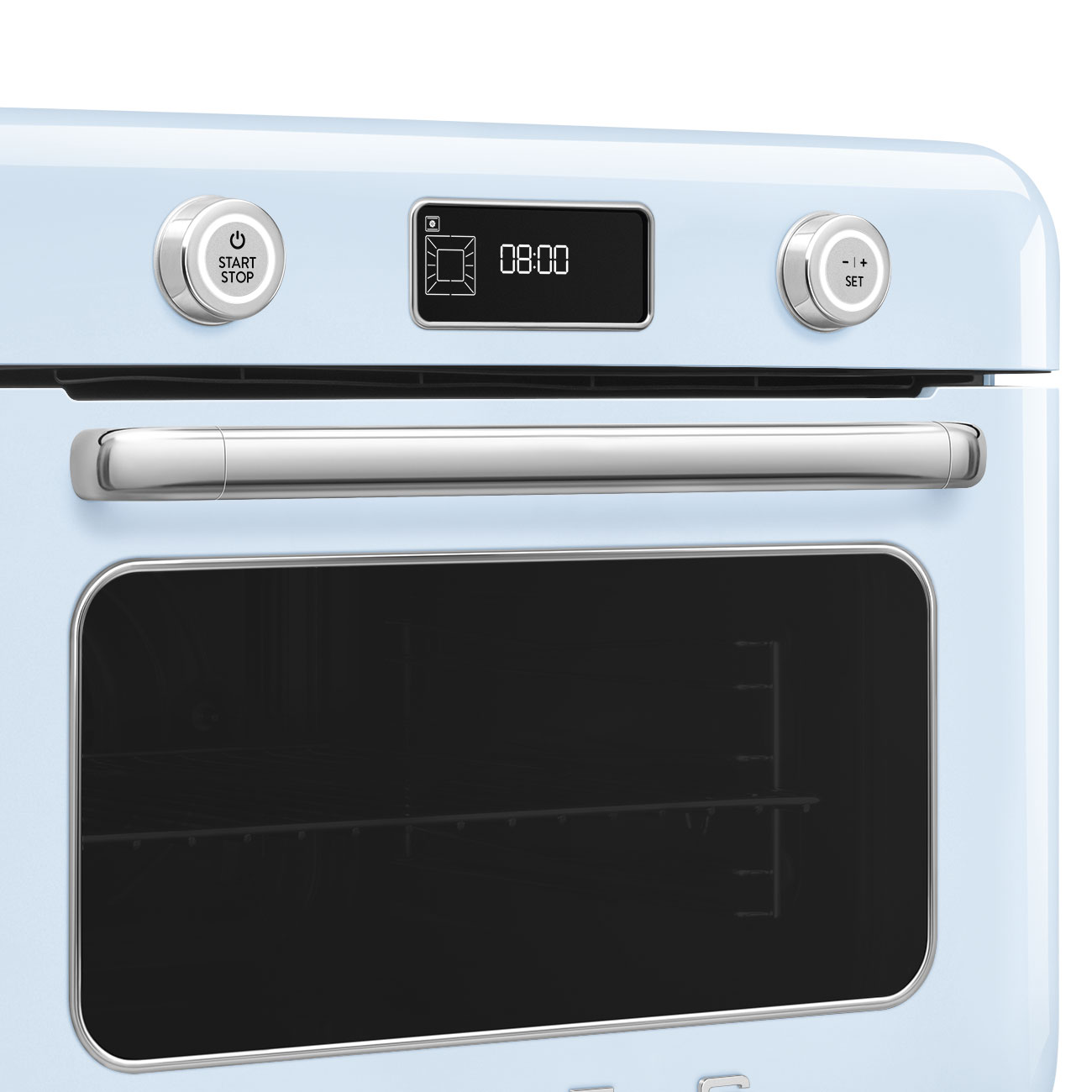 картинка Мини-печь с паром Smeg COF01PBEU постельный голубой  картинка Мини-печь с паром Smeg COF01PBEU постельный голубой