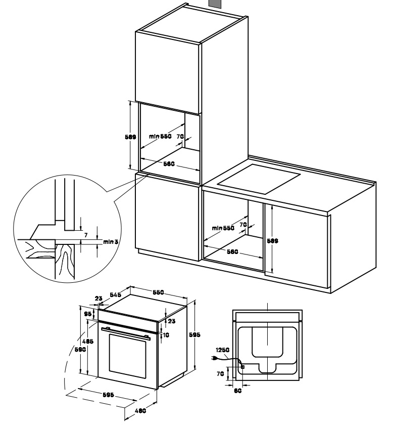 картинка Электрический духовой шкаф Vard VOE442HX черный 