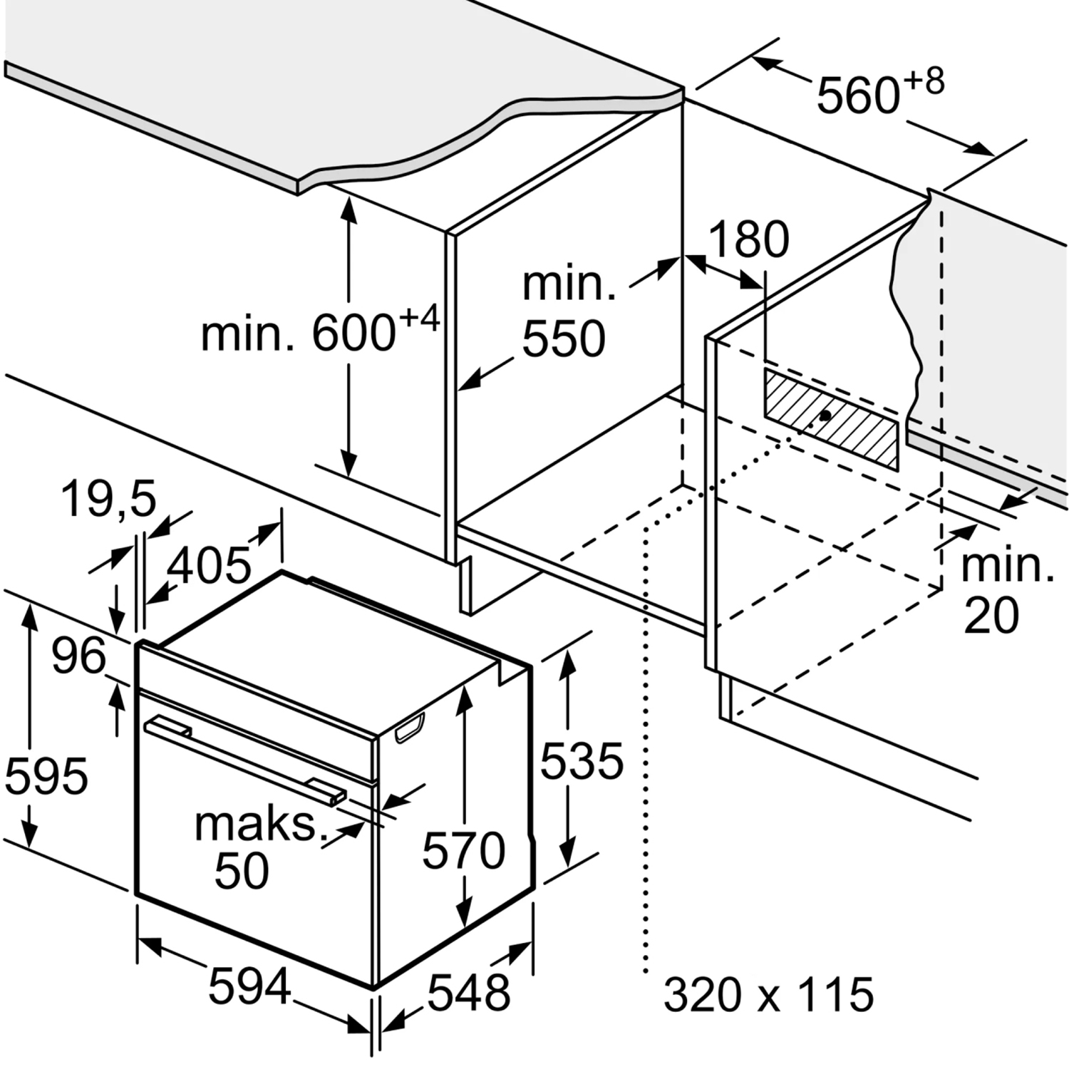 картинка Электрический духовой шкаф Bosch HBA534EB3 черный 