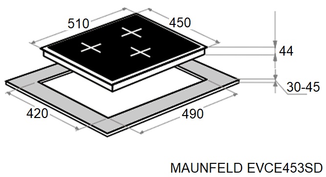 картинка Электрическая варочная панель Maunfeld EVCE453SDPBK  картинка Электрическая варочная панель Maunfeld EVCE453SDPBK