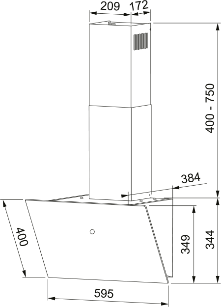 картинка Кухонная вытяжка наклонная Franke REFLECT BK 60 