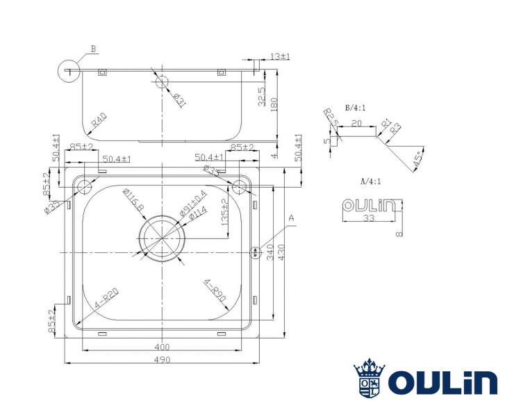 картинка Мойка для кухни Oulin OL-203  картинка Мойка для кухни Oulin OL-203