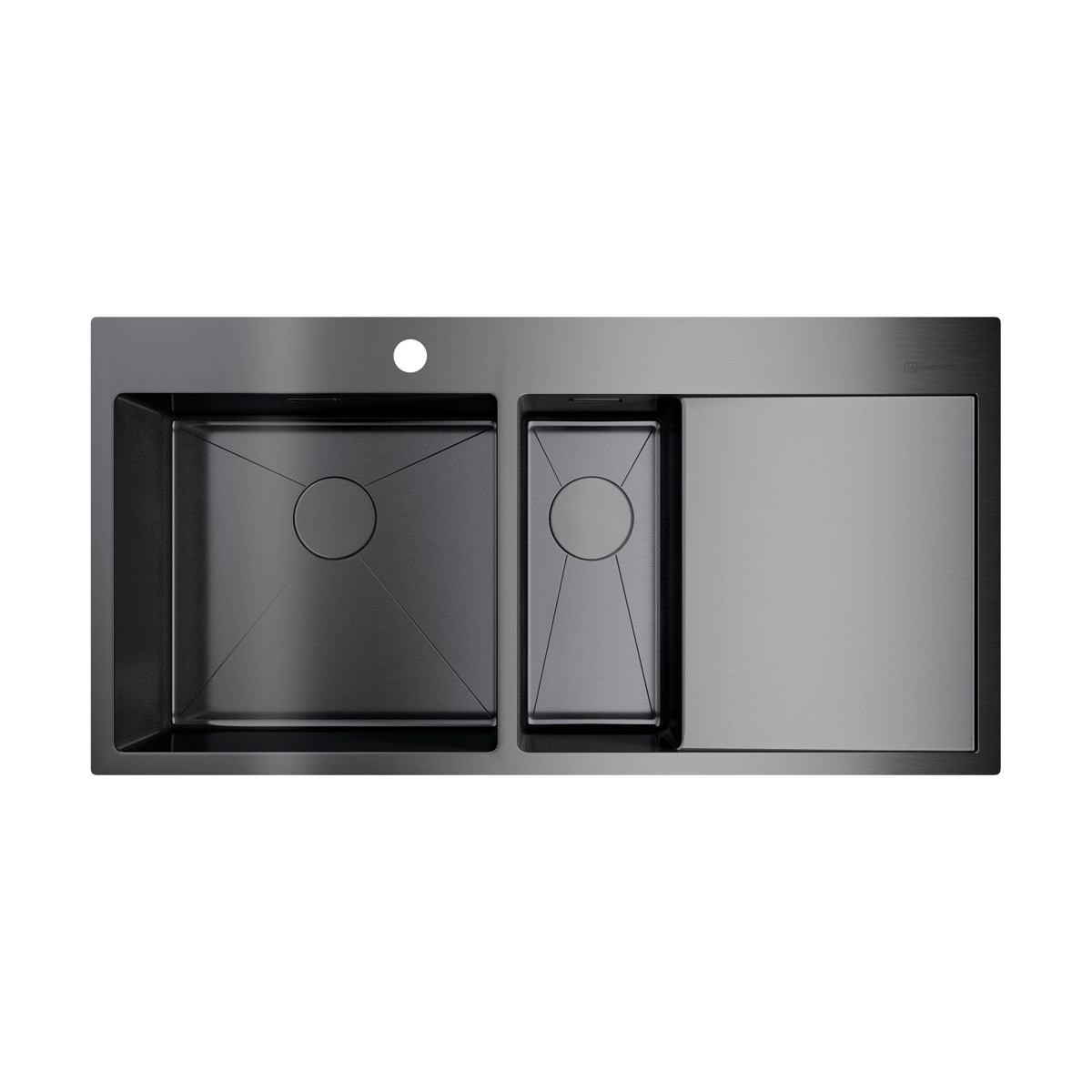 картинка Мойка для кухни Omoikiri Akisame-100-2-GM-L  картинка Мойка для кухни Omoikiri Akisame-100-2-GM-L