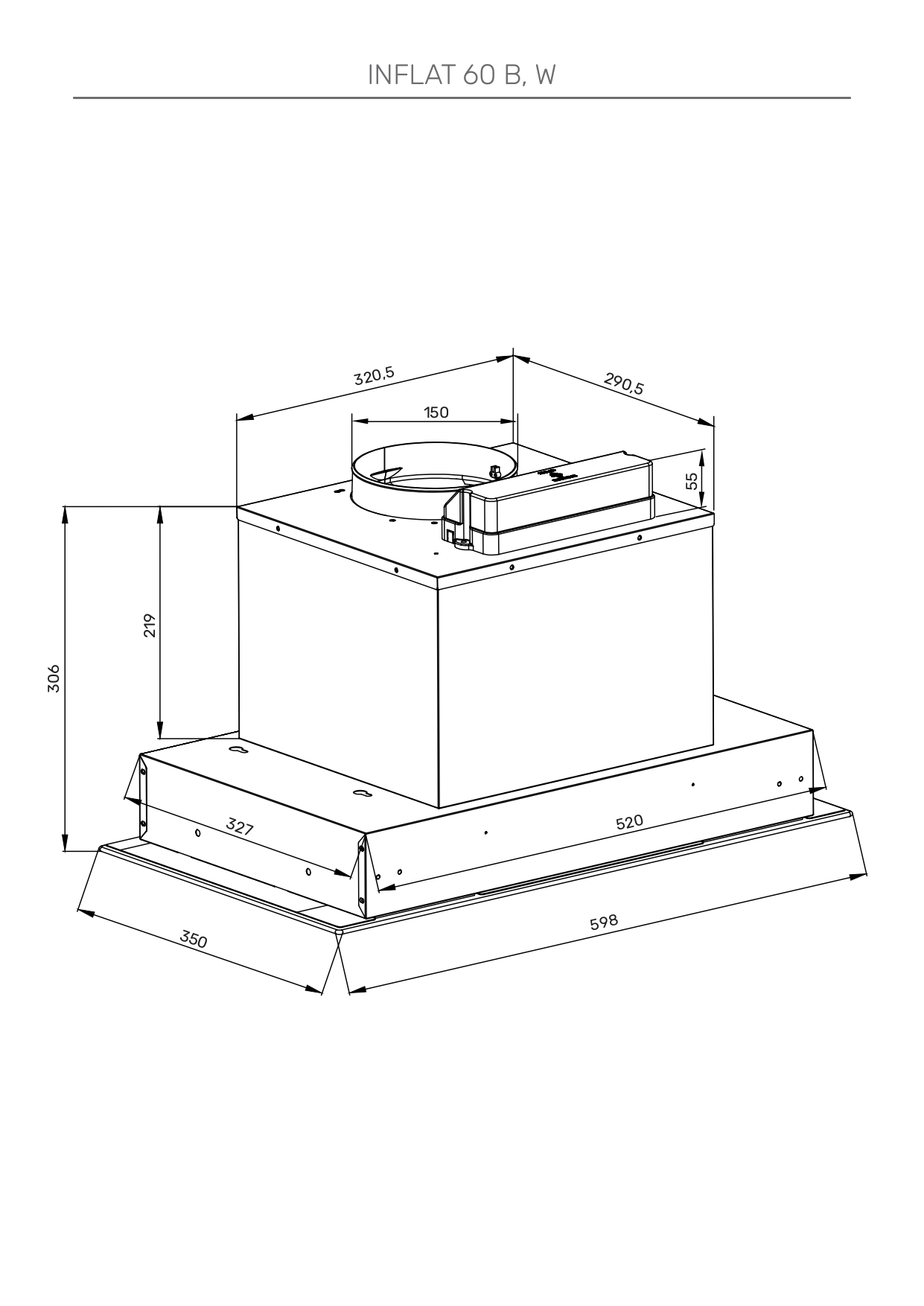 картинка Кухонная вытяжка Kuppersberg INFLAT 60 B  картинка Кухонная вытяжка Kuppersberg INFLAT 60 B