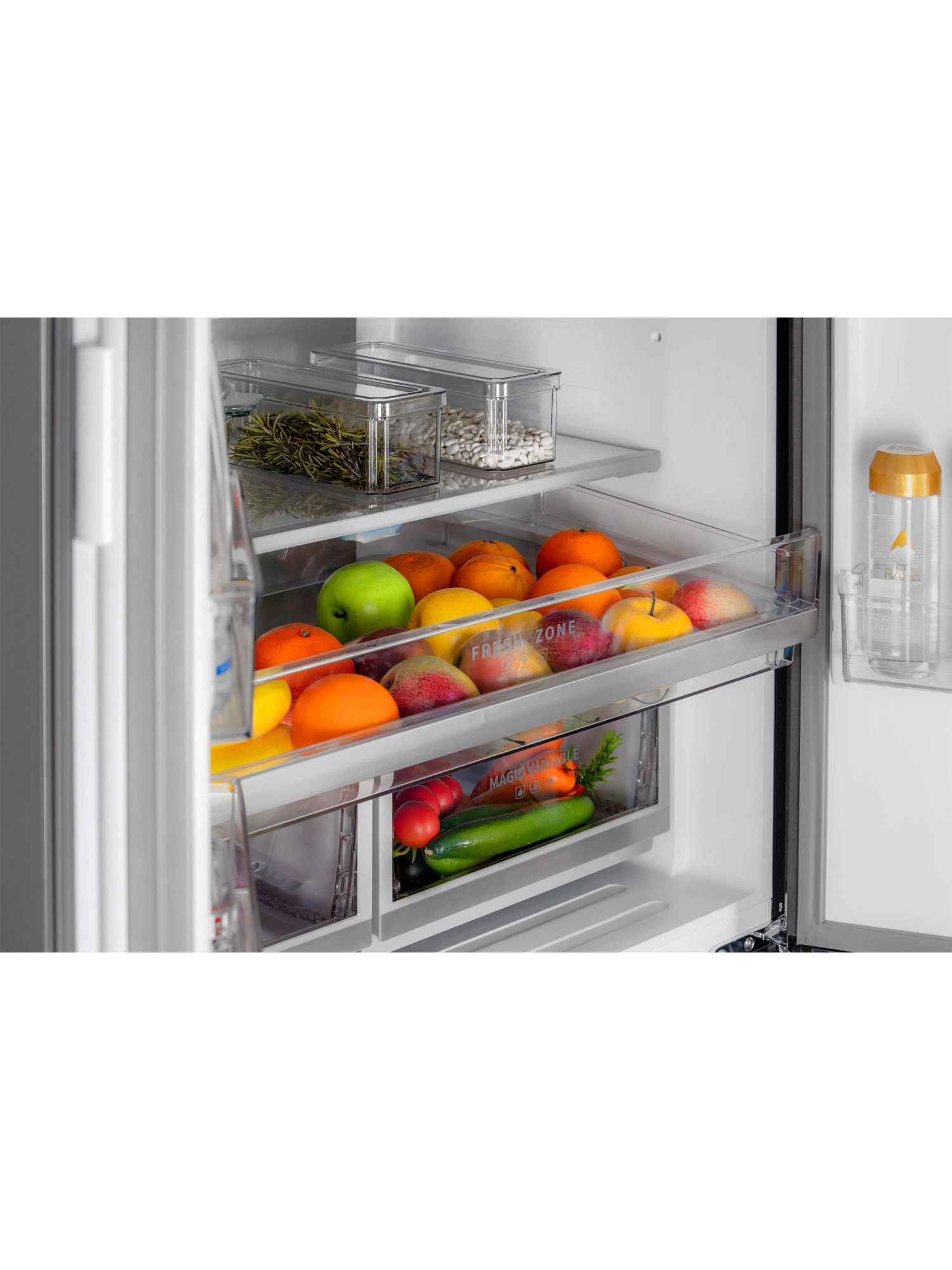 картинка Полувстраиваемый холодильник Hiberg RFQ-600DX NFYM INVERTER бежевый 