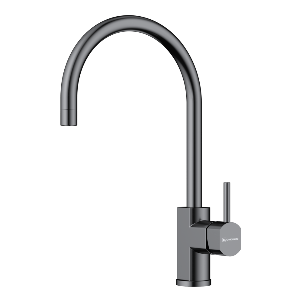 картинка Смеситель Omoikiri WAKAYAMA-GM вороненая сталь 