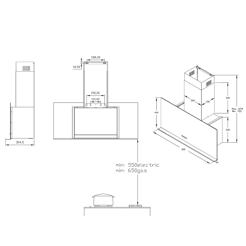 картинка Кухонная вытяжка Korting KHC 95330 GN 