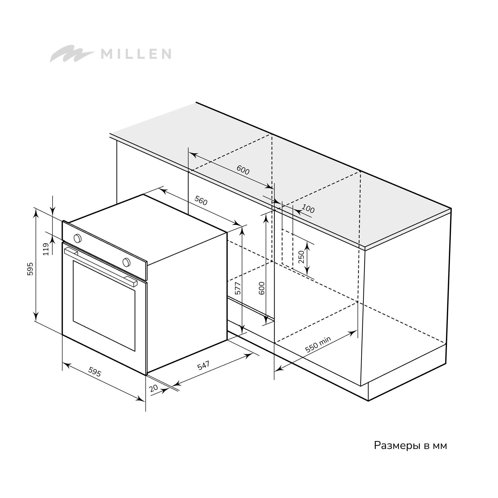 картинка Электрический духовой шкаф Millen MEO 6004 BB  картинка Электрический духовой шкаф Millen MEO 6004 BB