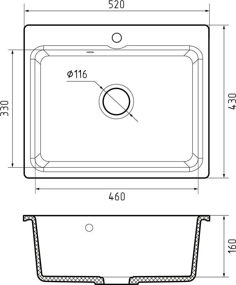 картинка Мойка для кухни Granfest-Smart SM520 черный  картинка Мойка для кухни Granfest-Smart SM520 черный