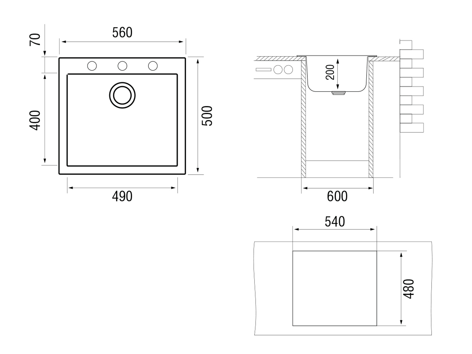 картинка Мойка Longran CUBE CUG 560.500 