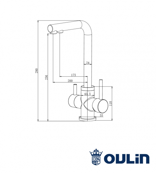 картинка Смеситель Oulin OL-8021 сатин 