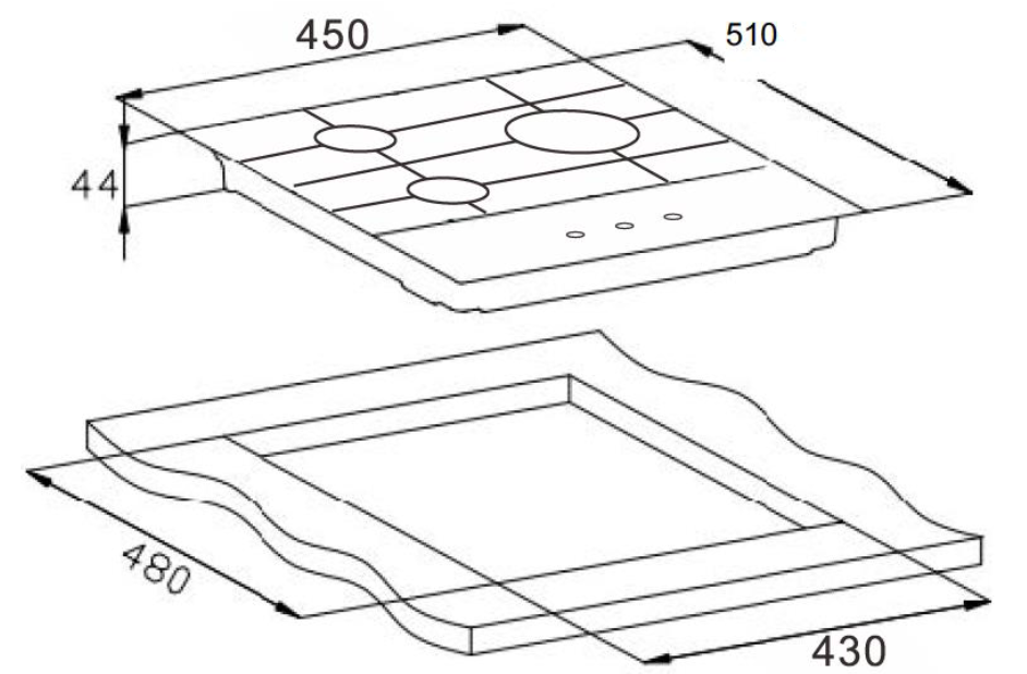картинка Газовая варочная панель Weissgauff HG 451 BGH 