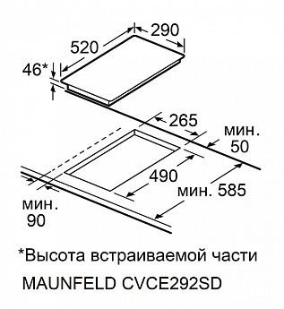 картинка Варочная панель Maunfeld CVCE292SDBK  картинка Варочная панель Maunfeld CVCE292SDBK