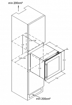 картинка Встраиваемый винный шкаф Weissgauff WWCI-36 DB Dual Zone 