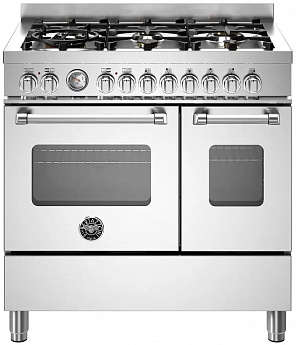 картинка Комбинированная кухонная плита Bertazzoni MAS96L2EXT нержавеющая сталь 