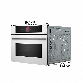 картинка Электрический духовой шкаф с функцией СВЧ Bosch CMG7241W1 белый 