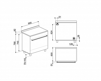 картинка Комбинированная кухонная плита Smeg C95GMCA9-1  картинка Комбинированная кухонная плита Smeg C95GMCA9-1