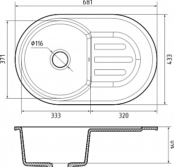 картинка |Discount| Мойка для кухни Granfest-Smart SM685L 