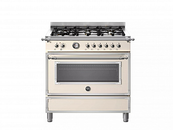 картинка Комбинированная кухонная плита Bertazzoni HER96L1EAVT слоновая кость  картинка Комбинированная кухонная плита Bertazzoni HER96L1EAVT слоновая кость