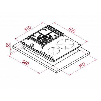 картинка Варочная панель Teka HYBRID JZC 63312 ABN BLACK  картинка Варочная панель Teka HYBRID JZC 63312 ABN BLACK