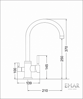 картинка Смеситель Emar ECB - 3007 PVD  картинка Смеситель Emar ECB - 3007 PVD