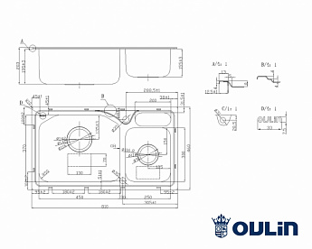 картинка Мойка для кухни Oulin OL-H9818 