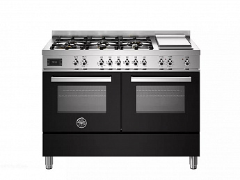 картинка Комбинированная кухонная плита Bertazzoni PRO126G2ENET чёрная  картинка Комбинированная кухонная плита Bertazzoni PRO126G2ENET чёрная